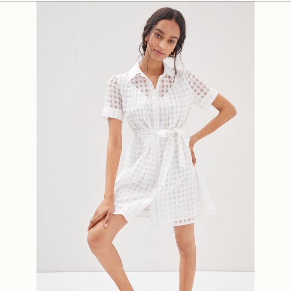 NWT Anthro X Current Air Windowpane Mini Dress